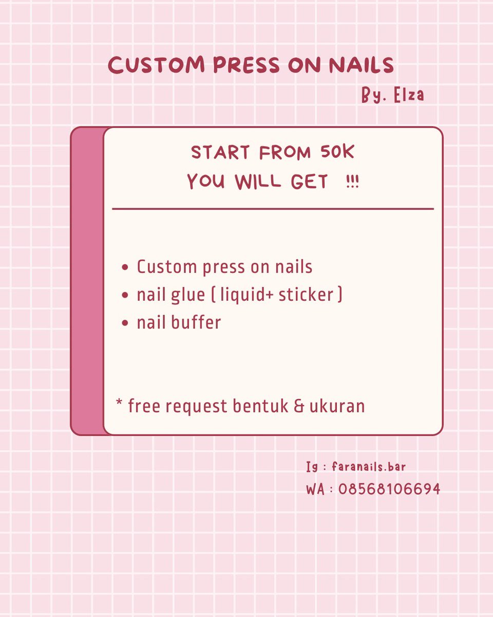 yoloooooobeb's tweet photo. Haii NCTZEN👋
Aku open order custom press on nails✨
Start from 50k
Ukuran bisa disesuain kan dengan kuku asli
Bisa COD di venue ( 15-16 februari)
Untuk tanya dan order boleh dm aku📩
Atau https://t.co/y2LEfZOXw9

#NEOCITY_THE_MOMENTUM_JAKARTA
#THEMOMENTUMinJAKARTA
#NCT127 https://t.co/OUW81jPBDX