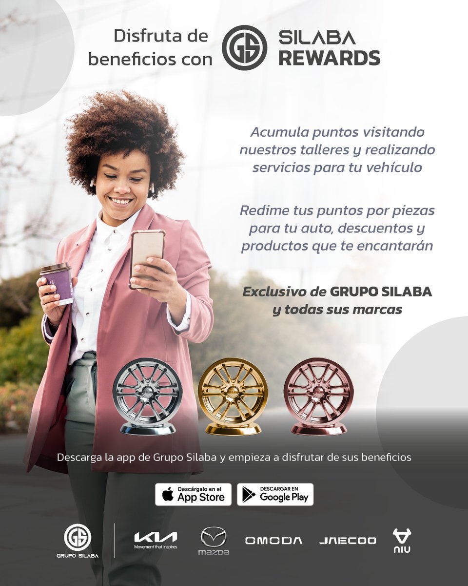 Con SILABA REWARDS, cada compra suma puntos que puedes canjear por servicios, repuestos o accesorios de alta calidad para tu auto. Solo visita nuestras sucursales para acumular puntos y disfruta de recompensas exclusivas.

Descarga la app en #GooglePlay o #AppStore