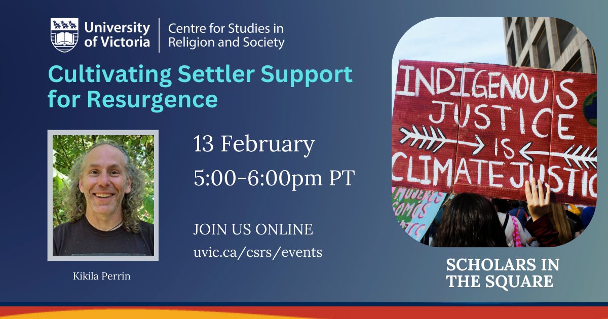 What can settlers do to support Indigenous resurgence? Looking forward to a terrific lecture and discussion this week with Kikila Perrin and special guest Sarah Jim.  <a href="/IGOV_UVic/">School of Indigenous Governance</a> <a href="/UVicENVI/">UVic Env Studies</a> <a href="/UVicResearch/">UVic Research</a>