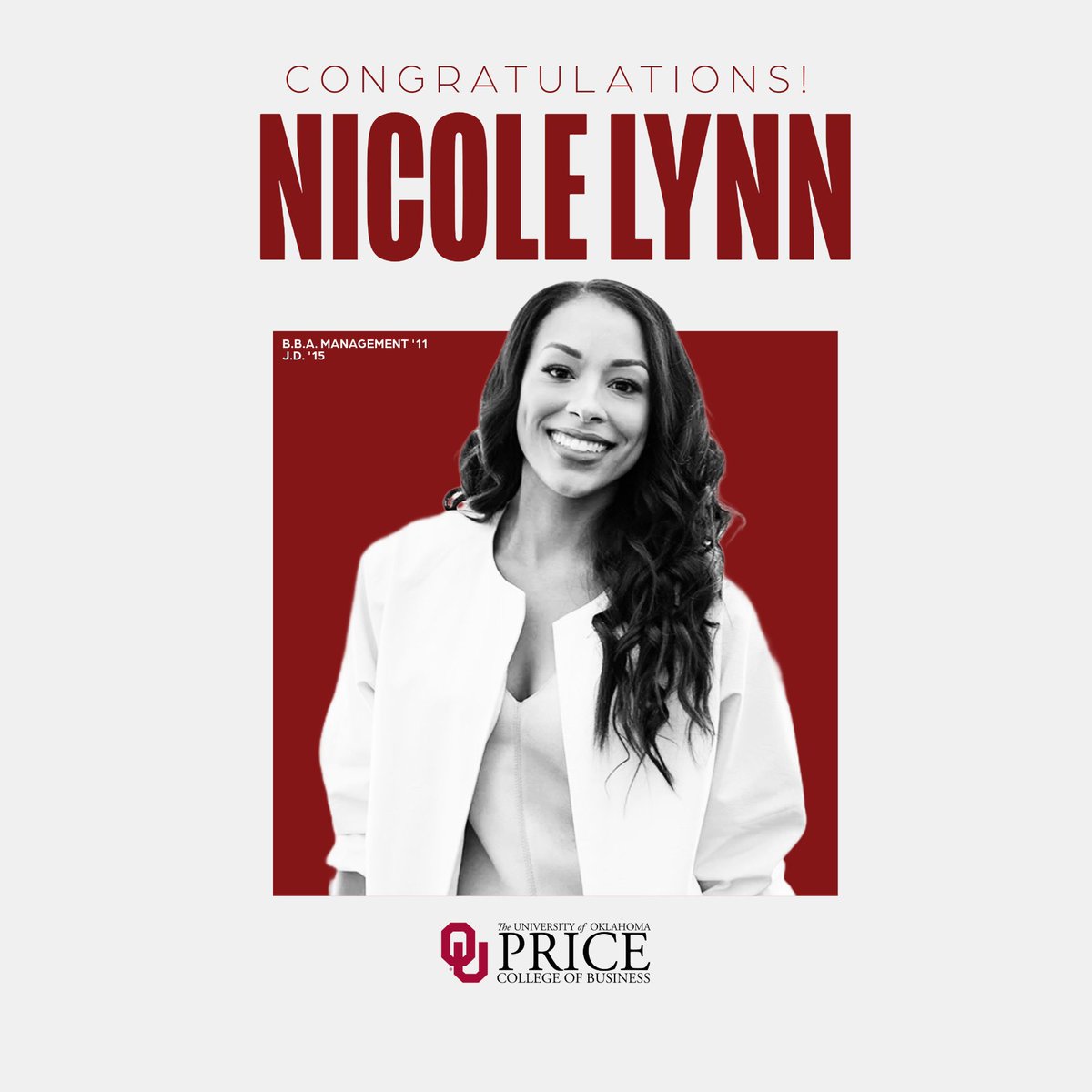 Congratulations, <a href="/AgentNicoleLynn/">Nicole Lynn</a> ‼️

From earning multiple degrees at @uofoklahoma to representing the #SuperBowl  MVP <a href="/JalenHurts/">Jalen Hurts</a>, we could not be happier to celebrate all of your accomplishments.

There's only one Nicole Lynn! ☝️