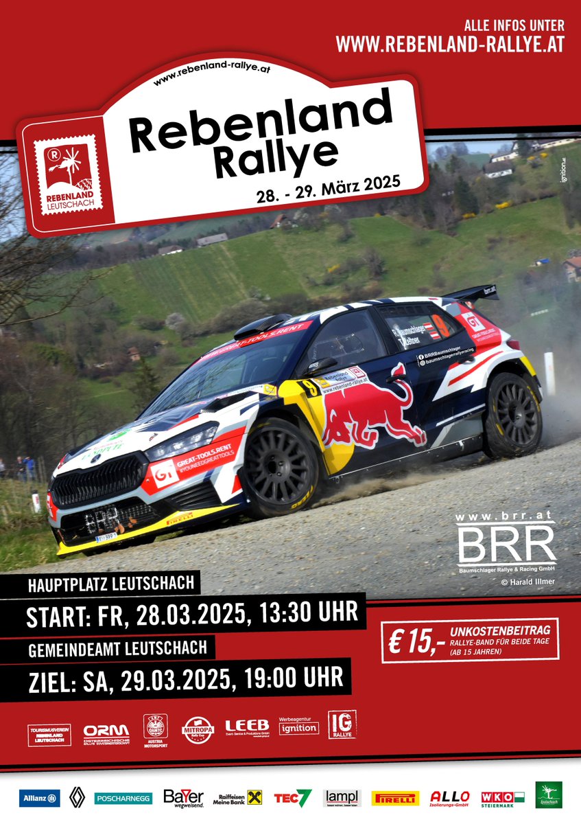 🏁🇦🇹 12. Rebenland Rallye 2025 - Ausschreibung &amp; Nennung verfügbar! ➡️ rebenland-rallye.at/2025/teilnehme… 🍇😎

📅 Nennschluss: 13. März 2025 - 24h

📸 Harald Illmer

#rallye #rebenland #leutschach #rebenlandrallye #rally #orm #mitroparallycup #weinstraße #steiermark