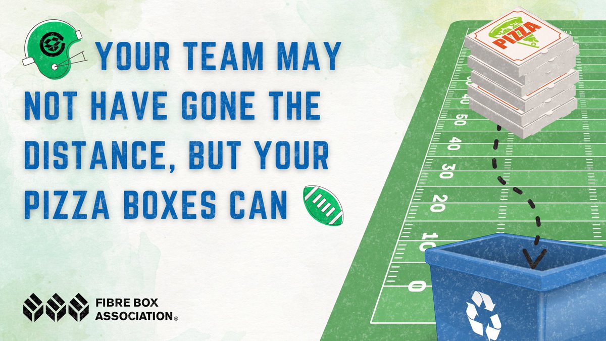 Leftover pizza boxes from yesterday's big game? Don't forget to put them in the recycle bin; just make sure to remove any leftovers first. 

Learn more about the recyclability of pizza boxes from <a href="/ppec_paper/">PPEC</a>: tinyurl.com/22dmuxx5