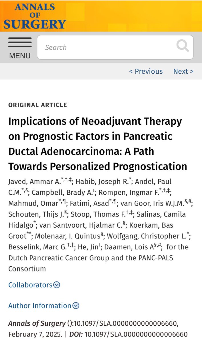 PANC-PALS (@panc_pals) on Twitter photo What are the prognostic factors in patients with resected #PDAC that receive NAT? 💊🏥
#PANCPALS published last week in <a href="/AnnalsofSurgery/">Annals of Surgery</a> !
Key: prognostic factors for OS differ between chemo-naive and NAT patients.
Find the prognostic tool on our website soon! 💪 What are the prognostic factors in patients with resected #PDAC that receive NAT? 💊🏥
#PANCPALS published last week in <a href="/AnnalsofSurgery/">Annals of Surgery</a> !
Key: prognostic factors for OS differ between chemo-naive and NAT patients.
Find the prognostic tool on our website soon! 💪
