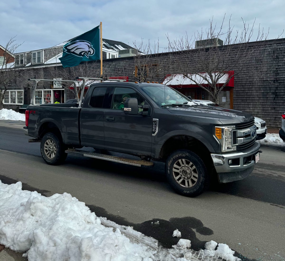 Eagles fans peacocking around the island this morning