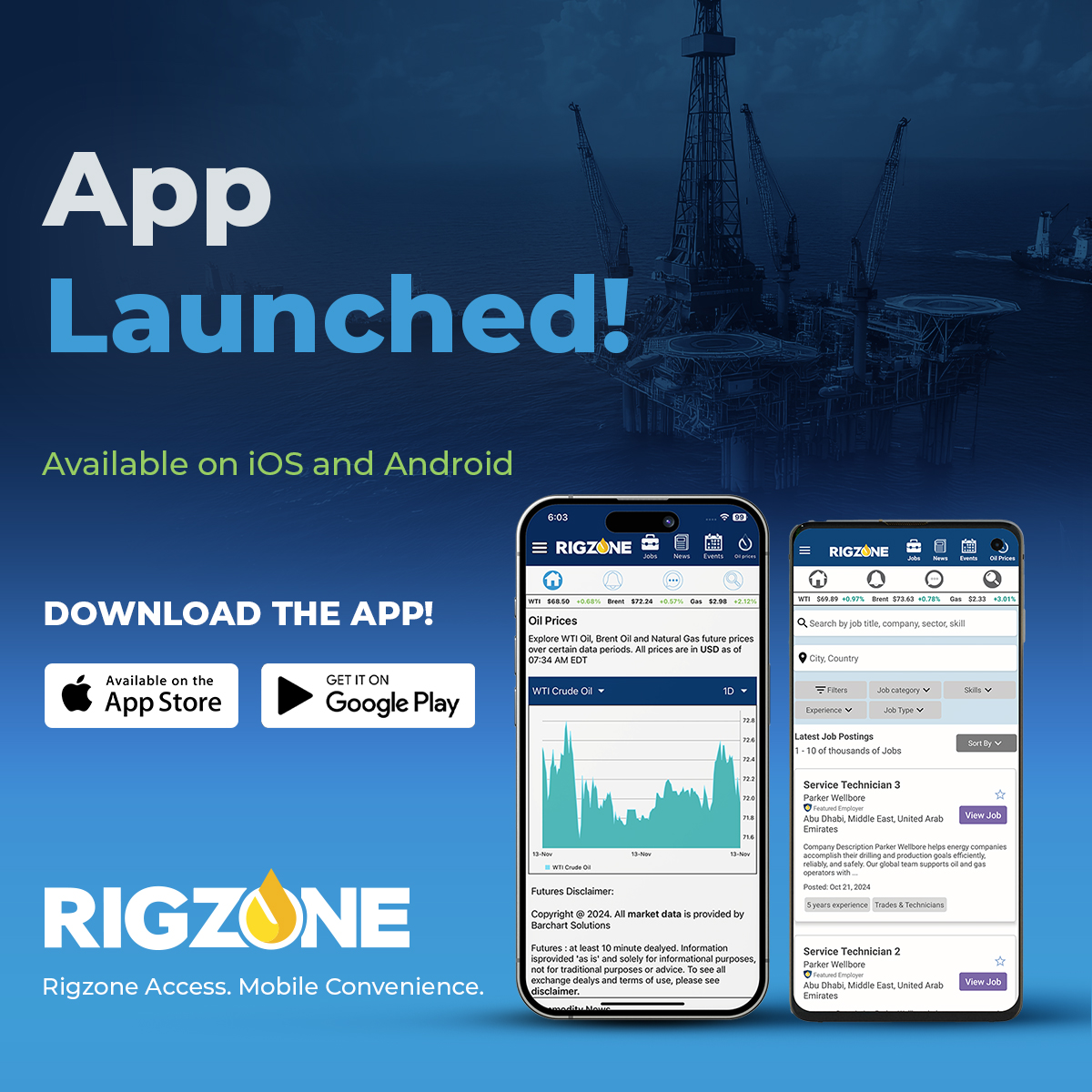 Rigzone's tweet photo. 🚀 Rigzone Goes Mobile!
The *NEW* Rigzone app is now available on Android &amp; iOS.

📲 Explore now:
iOS: https://t.co/VkKkbatBIK

Android: https://t.co/cTR4y7ywqU

#OilGas #OilAndGas #OilAndGasJobs #OilAndGasMobile #EnergyMobile #RigzoneMobile #OilGasAndroid #OilGasiOS https://t.co/BG65tEq0pW