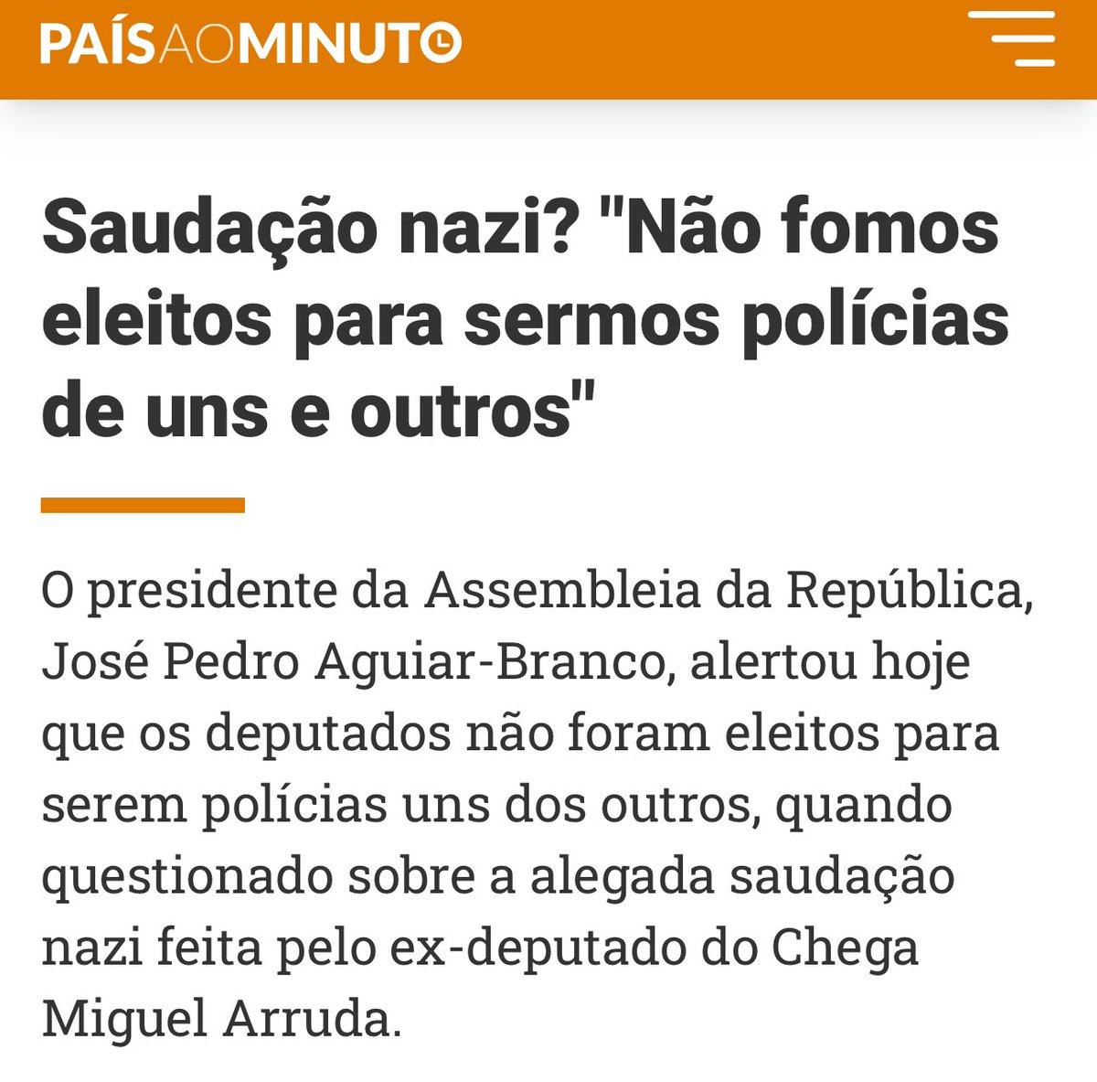 Literalmente foste eleito para policiar a AR, otário. Para fazer cumprir as leis do país incluindo a constituição que tem qualquer coisa a dizer sobre nazismo e fascismo.