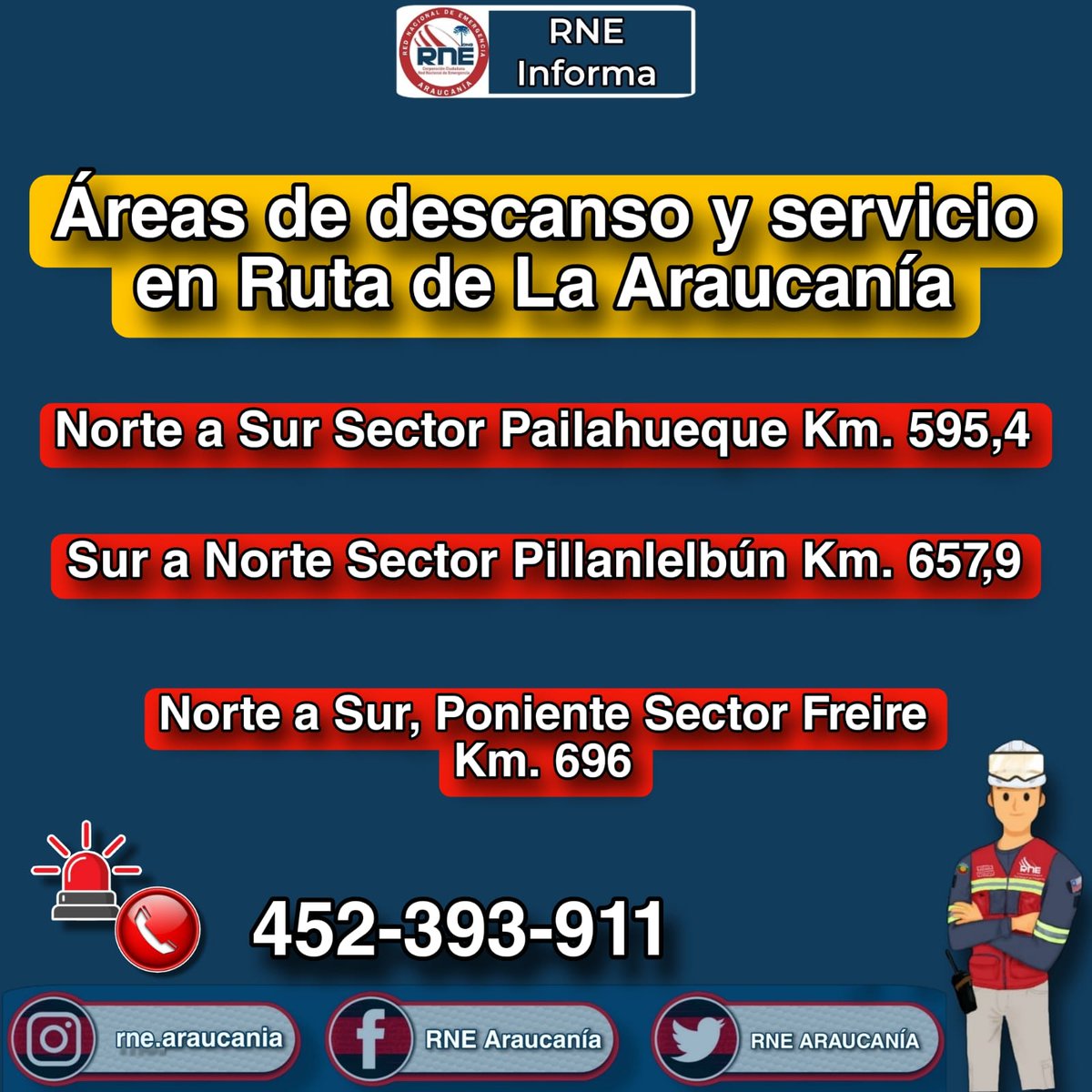 RNEAraucania's tweet photo. #RNETeSirve Áreas de descanso en #Ruta5Sur #RutaDeLaAraucania Planifica tus vacaciones o retorno de ellas
@ISAViasCL
#CAT9
#PrepáratePiensaActúa
#TodosSomosRNE
#RNE14Años
#RNEAraucania
"Un país informado y comunicado es un país más preparado"
🌐https://t.co/VA7TT84sfQ 🇨🇱 https://t.co/IUkprSy2Mb