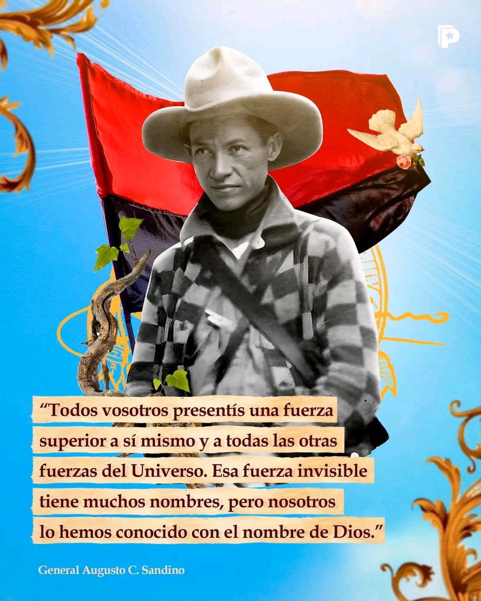 Augusto C. Sandino, el General de Hombres y Mujeres Libres, símbolo de lucha y resistencia, defendió la libertad y la justicia con un espíritu indomable. Su legado perdura como inspiración para los pueblos que luchan contra la opresión. 🇳🇮🖤❤️ 
#NicaraguaEnRevolución
 #SomosUNAN