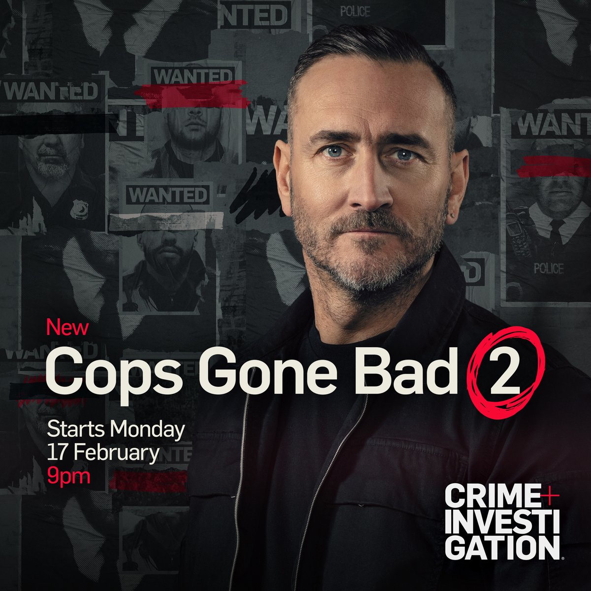 CI's tweet photo. What happens when the police harm the very people they’ve sworn to protect? Will Mellor is back in #CopsGoneBad Season Two, starting next week on Crime+Investigation. @Mellor76
  
📺 Starts Monday 17 February 9pm https://t.co/z2jRGP7L5L