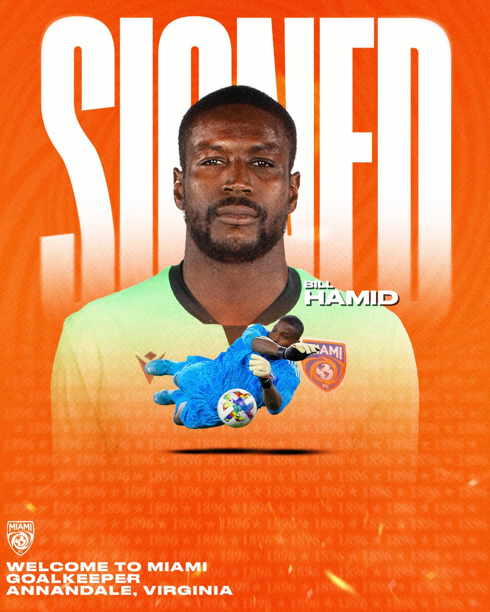 🔥 A New Era in Goal! 🔥 

Bill Hamid is one of the best to ever do it, and now he’s bringing his world-class shot-stopping skills to Miami FC! 🧱🚧

Get ready for big saves, big moments, and a massive presence in goal. Welcome to Miami, Bill! 🟠🔵

Learn more 🔗