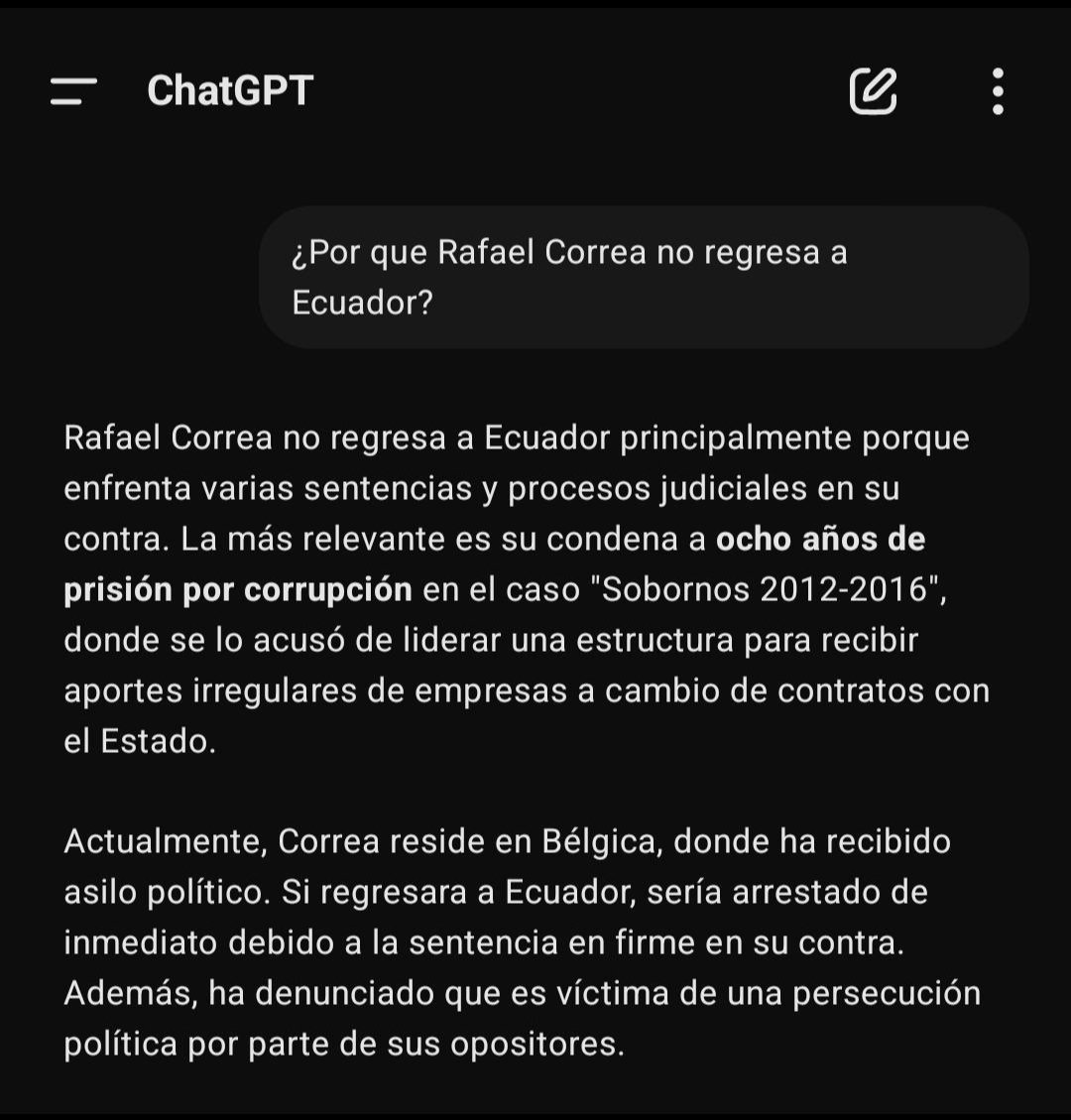 uwu_shey's tweet image. Hasta una IA ve la realidad que los correistas no quieren ver 
#EleccionesEcuador2025 #Ecuador2025