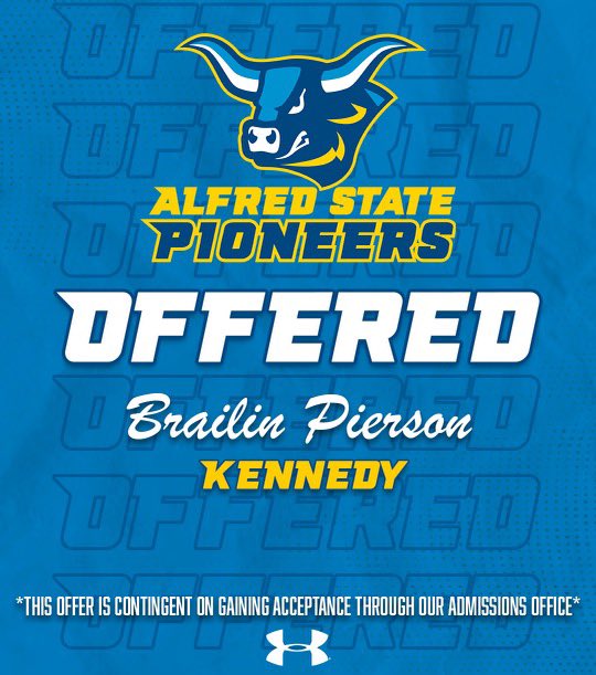 Brailin Pierson (@brailinpierson1) on Twitter photo After an amazing visit over the weekend, I’m blessed to receive my first official offer from Alfred State University. Thank you to <a href="/CoachOwenAlbers/">Owen Albers</a> and <a href="/CoachLinnAState/">Scott Linn</a> for making this a great experience. <a href="/mrvega53/">Coach Vega🏈</a> <a href="/cogsports_/">COG Sports</a> @coachog After an amazing visit over the weekend, I’m blessed to receive my first official offer from Alfred State University. Thank you to <a href="/CoachOwenAlbers/">Owen Albers</a> and <a href="/CoachLinnAState/">Scott Linn</a> for making this a great experience. <a href="/mrvega53/">Coach Vega🏈</a> <a href="/cogsports_/">COG Sports</a> @coachog