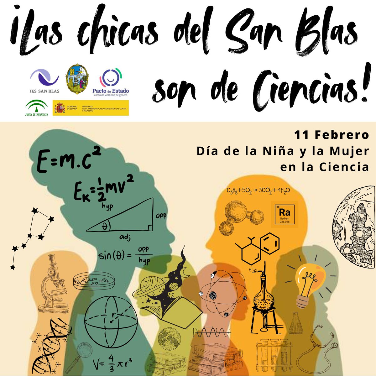 11 de febrero: Día Internacional de la Niña y la Mujer en la Ciencia.
Más información en
blogsaverroes.juntadeandalucia.es/iessanblas/11-…