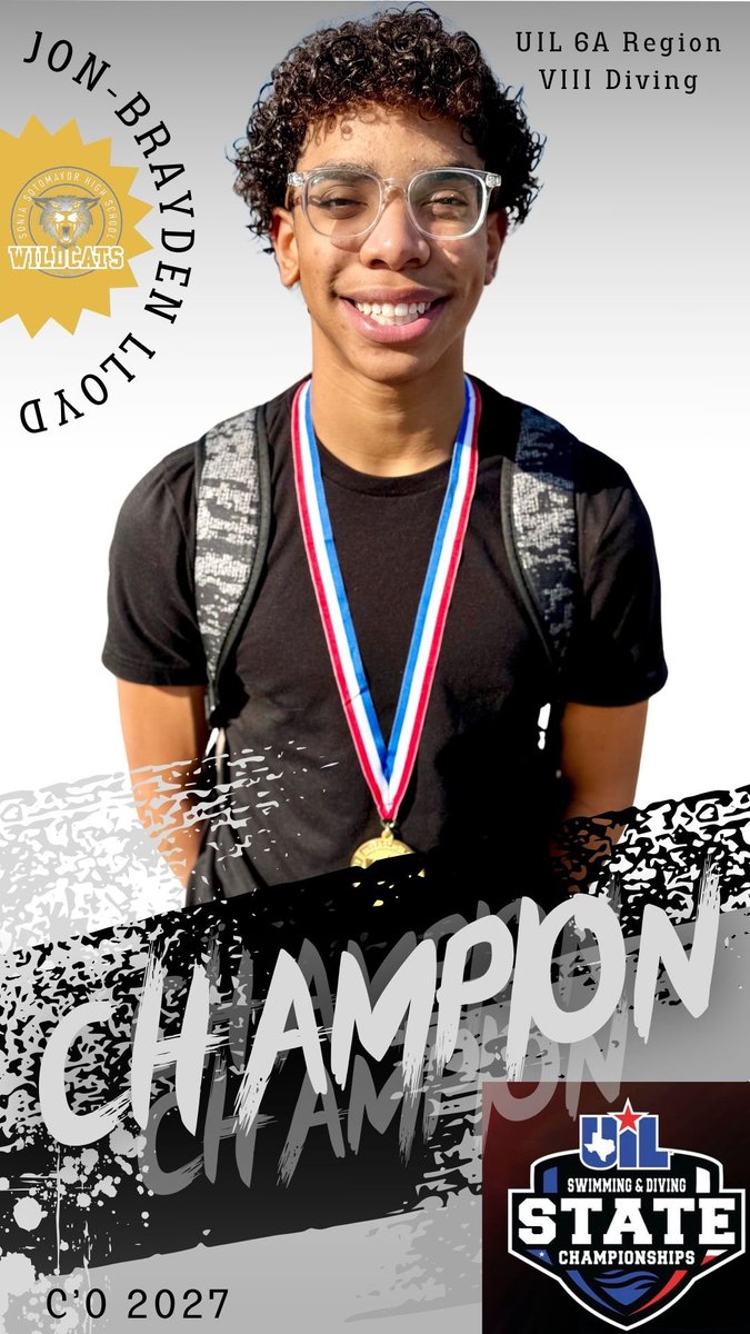 Jon-Brayden Lloyd (@jon_brayden1) on Twitter photo 🚨🚨Region VIII- 6A Champ 🥇🚨🚨
Next stop… STATE 🤘🏽See y’all in Austin!!
#SophomoreSeason #NotDoneYet #KeepGrinding <a href="/SOTOaquatics/">Sotomayor Wildcats Aquatics</a> <a href="/WildcatsDen_SA/">Sotomayor Wildcats Den</a> <a href="/NISDSotomayor/">Sotomayor High School</a> 🚨🚨Region VIII- 6A Champ 🥇🚨🚨
Next stop… STATE 🤘🏽See y’all in Austin!!
#SophomoreSeason #NotDoneYet #KeepGrinding <a href="/SOTOaquatics/">Sotomayor Wildcats Aquatics</a> <a href="/WildcatsDen_SA/">Sotomayor Wildcats Den</a> <a href="/NISDSotomayor/">Sotomayor High School</a>
