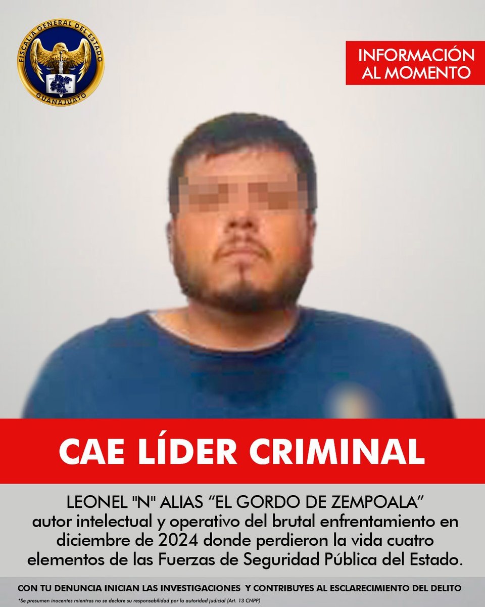 🚨 ¡Capturan en #Querétaro a 'El Gordo de Zempoala'! 🚔
Líder criminal acusado de sembrar terror en #Guanajuato y responsable de múltiples crímenes, incluido el ataque en Uriangato que dejó 4 policías muertos. 👮‍♂️⚖️