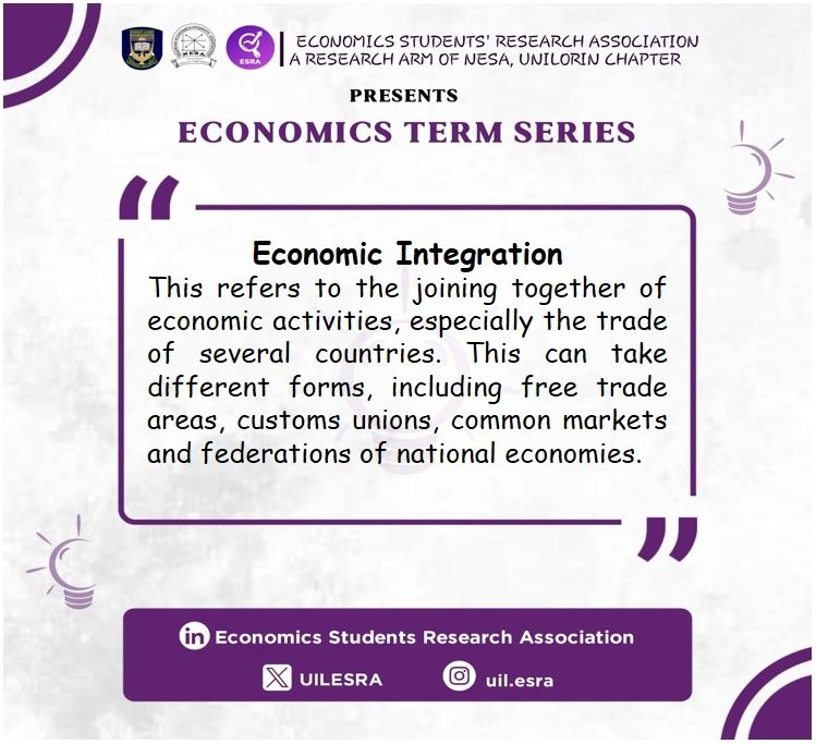 UILESRA's tweet photo. #EconomicTermSeries
#EconomicIntegration
#NESA
#UNILORIN https://t.co/SmALyYgNSb