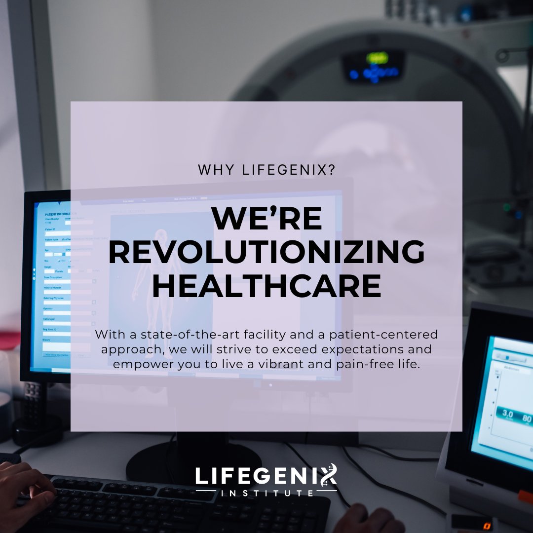 At LifeGenix Institute, we are committed to excellence in patient care and clinical outcomes!

Visit hubs.li/Q031mjYK0 to learn more! #lifegenixinstitute #preventivehealth #regenerativecare #wellnessjourney #discseel #bodyscans