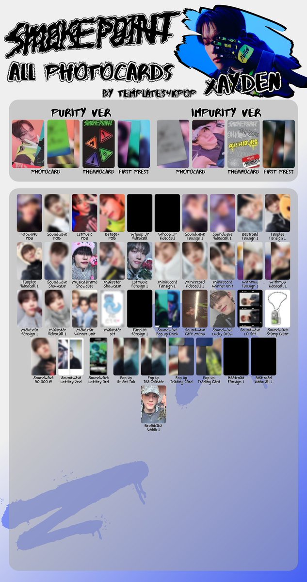 ALL(H)OURS Smokepoint album photocard pc & benefit pob template