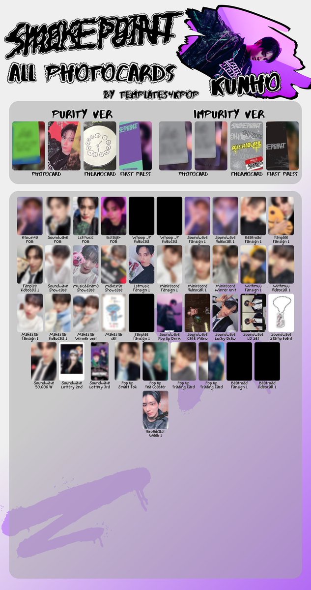 ALL(H)OURS Smokepoint album photocard pc & benefit pob template