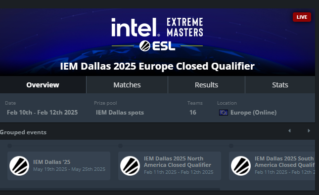 First time commentating an IEM qualifier today, five spots in Dallas available 🦅🇺🇸

Starting with <a href="/OGesports/">OG</a> vs <a href="/BIGCLANgg/">BIG</a> and elimination on the line!