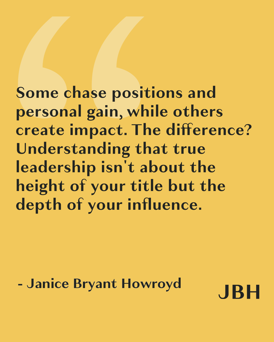 Some chase positions and personal gain, while others create impact. The difference? Understanding that true leadership isn't about the height of your title but the depth of your influence.