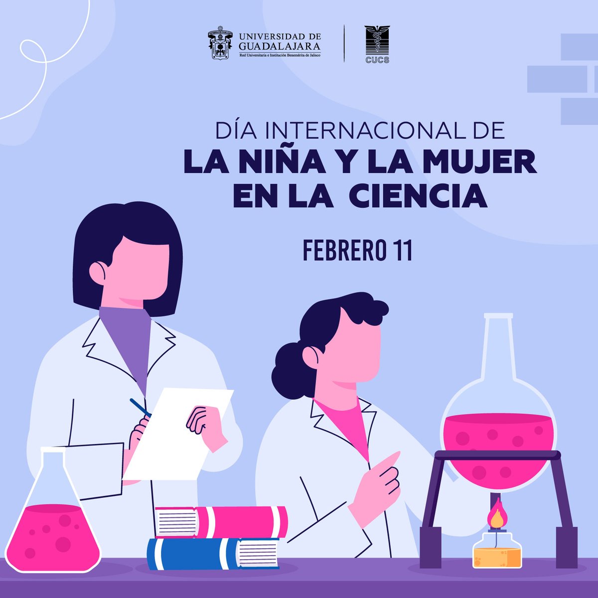 OficialCUCS's tweet photo. Hoy #CUCSConmemora el Día Internacional de la Niña y la Mujer en la Ciencia 👩🔬🔬Fue establecido con el objetivo de reconocer la importancia de la participación de las mujeres y las niñas en la ciencia, promover su acceso a la educación y fomentar la igualdad de género
🙋♀️💡💪 https://t.co/mcQXSztUSb