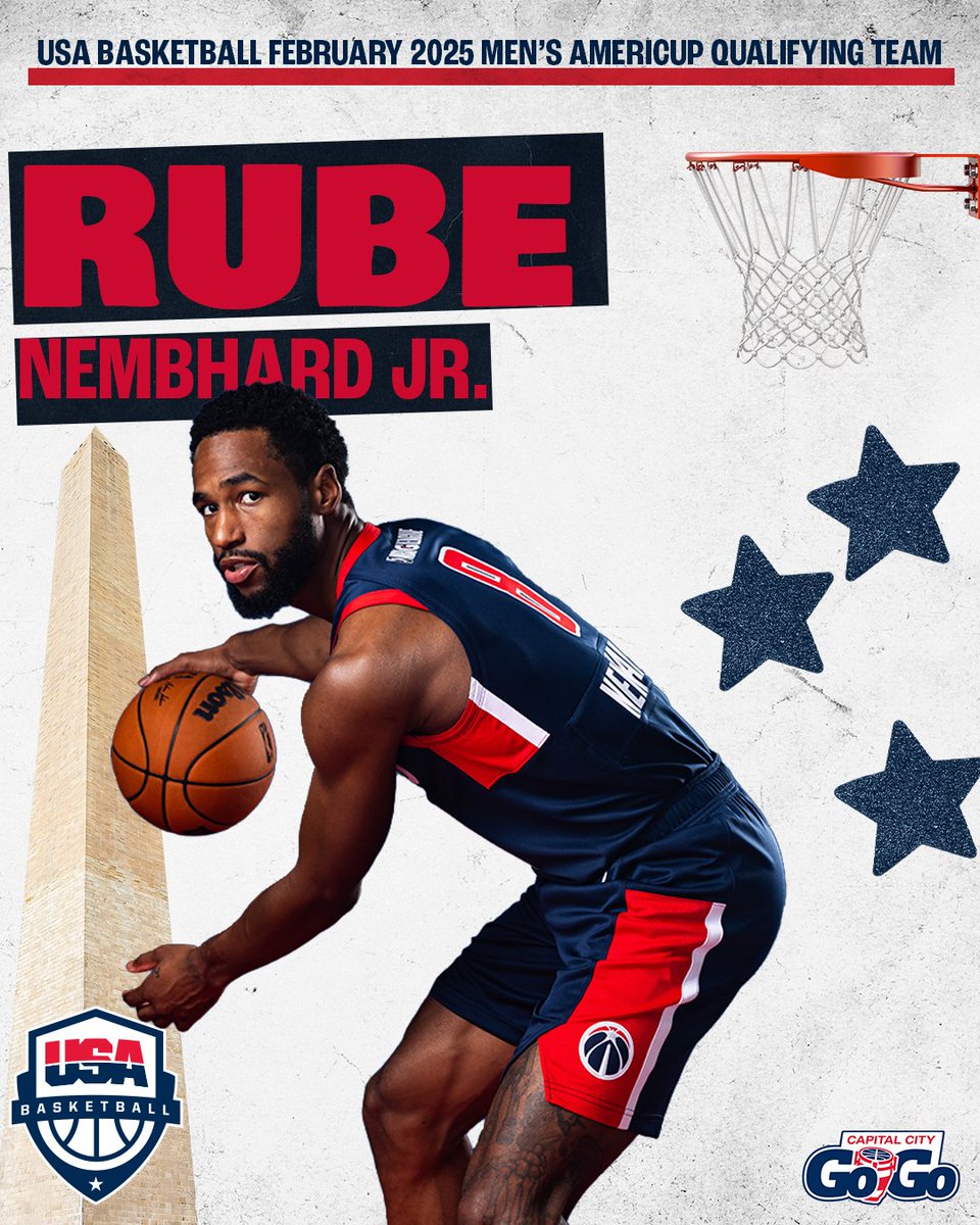 Congrats to our very own Rube Nembhard Jr. who will be representing USA Basketball at the February 2025 Men's Americup Qualifying games.
 
Nembhard &amp; USA Basketball will play at Puerto Rico on 2/20 and at Bahamas on 2/23.

📰 on.nba.com/4hsnREf
 
Wish Rube Good Luck in the