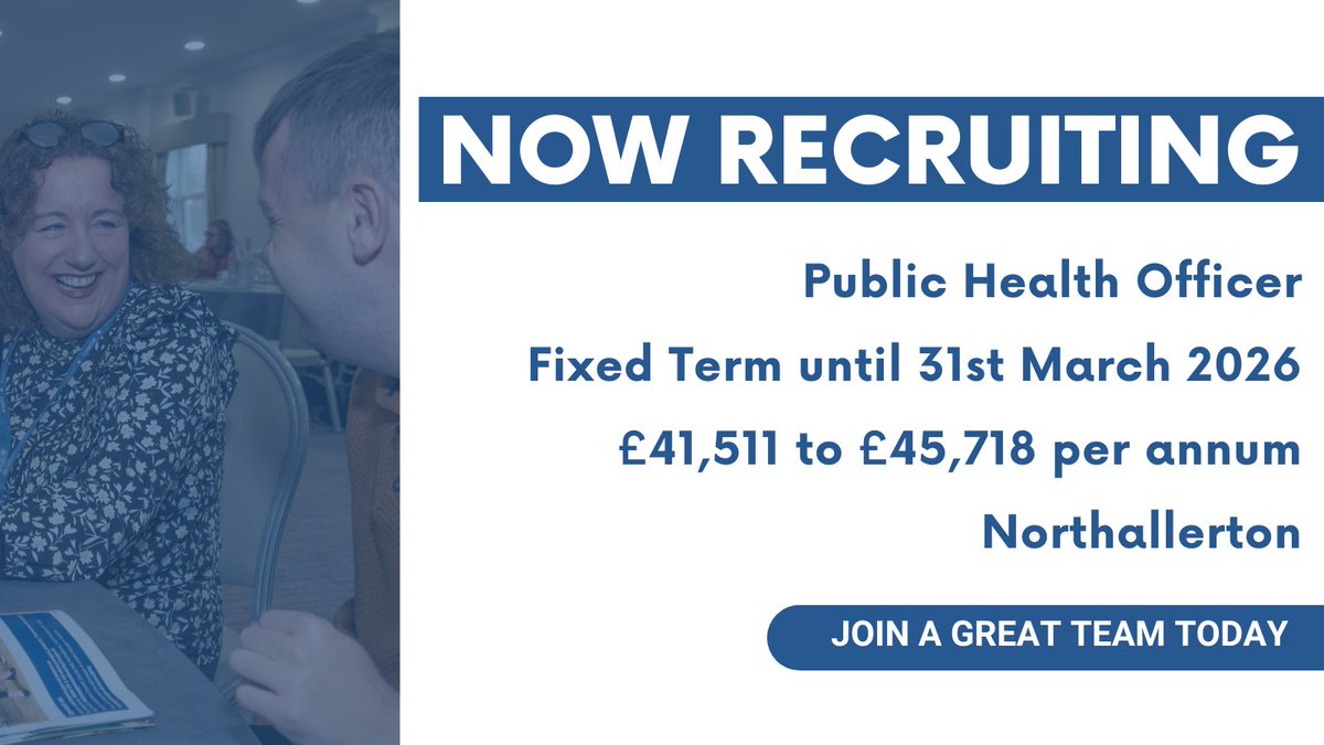 👥 Join our team as a Public Health Officer!

This is an exciting opportunity to be part of North Yorkshire Council's friendly and dynamic Public Health team.

Make a difference in health and wellbeing! Apply now: rebrand.ly/aly6his

#PublicHealthOfficer #NorthyorkshireJobs