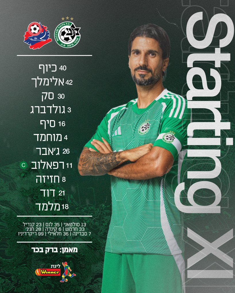 mhfootballclub's tweet image. ה-11 שלנו לדרבי ⚽️🟢
#יאללהמכבי #MACHAP #maccabi #derby