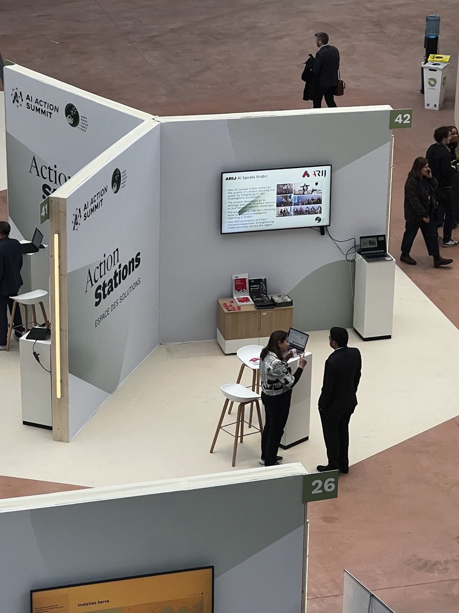 Arab Reporters for Investigative Journalism (@arijnetwork) on Twitter photo Come to our booth number 42 at Day 2 tomorrow Tuesday Feb 11 🏃🏻♀️
Our Directer General <a href="/RawanDamen/">Rawan Damen</a> & our <a href="/ArabFCNetwork/">Arab Fact Checkers Network</a> Manager <a href="/MortadaSaja/">Saja H. Mortada</a> will be there to answer all your questions #AIActionSummit <a href="/ParisPeaceForum/">Paris Peace Forum</a> - we have sweets from #Beirut too 😉 Come to our booth number 42 at Day 2 tomorrow Tuesday Feb 11 🏃🏻♀️
Our Directer General <a href="/RawanDamen/">Rawan Damen</a> & our <a href="/ArabFCNetwork/">Arab Fact Checkers Network</a> Manager <a href="/MortadaSaja/">Saja H. Mortada</a> will be there to answer all your questions #AIActionSummit <a href="/ParisPeaceForum/">Paris Peace Forum</a> - we have sweets from #Beirut too 😉