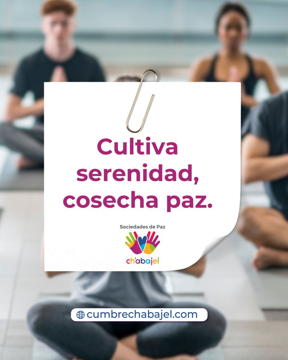 La paz interior no es algo que se encuentra, sino algo que se cultiva. Dedica tiempo a ti mismo: respira profundamente, suelta lo que no controlas y enfócate en lo que realmente te nutre. 🌱🧘‍♀️
En cada momento de calma, estás sembrando serenidad en tu vida. 

#CumbreChabajel