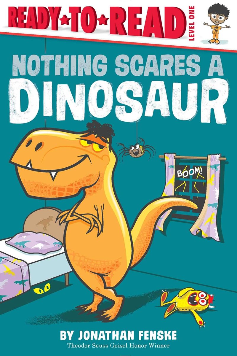 mcpl1965's tweet image. It’s time for bed. The lights are out, but the dinosaur isn’t afraid of the dark—nothing can frighten a dinosaur! #EasyReader #JonatjamFenske #LibrariesAreAwesome ❤📚