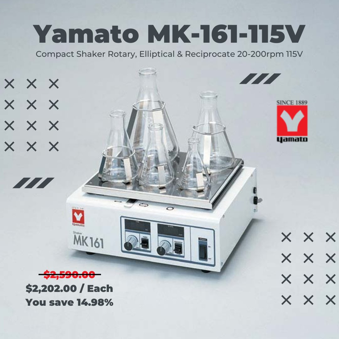 selectumstore's tweet image. 🚀, Do you need high-torque, precision shaking? With its adjustable rotary, elliptical, and reciprocating motion (20-200 rpm), the Yamato MK-161 Compact Shaker is ideal for labs and research. 🔬 Shipment is free! #MixingTechnology #Laboratory #Yamato