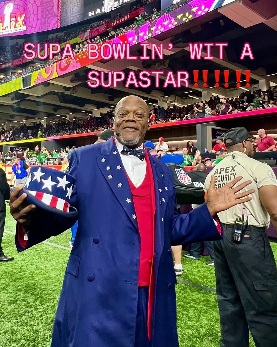 SamuelLJackson's tweet image. Been called Uncle a bunch these days, today I’m performing as an or THE Uncle!!! #superbowlLIX