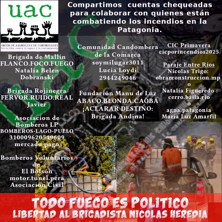 Incendios forestales en la Comarca Andina. Bolsón
Compartimos cuentas verificadas de quienes están en la primera linea del fuego.
#ArdePatagonia