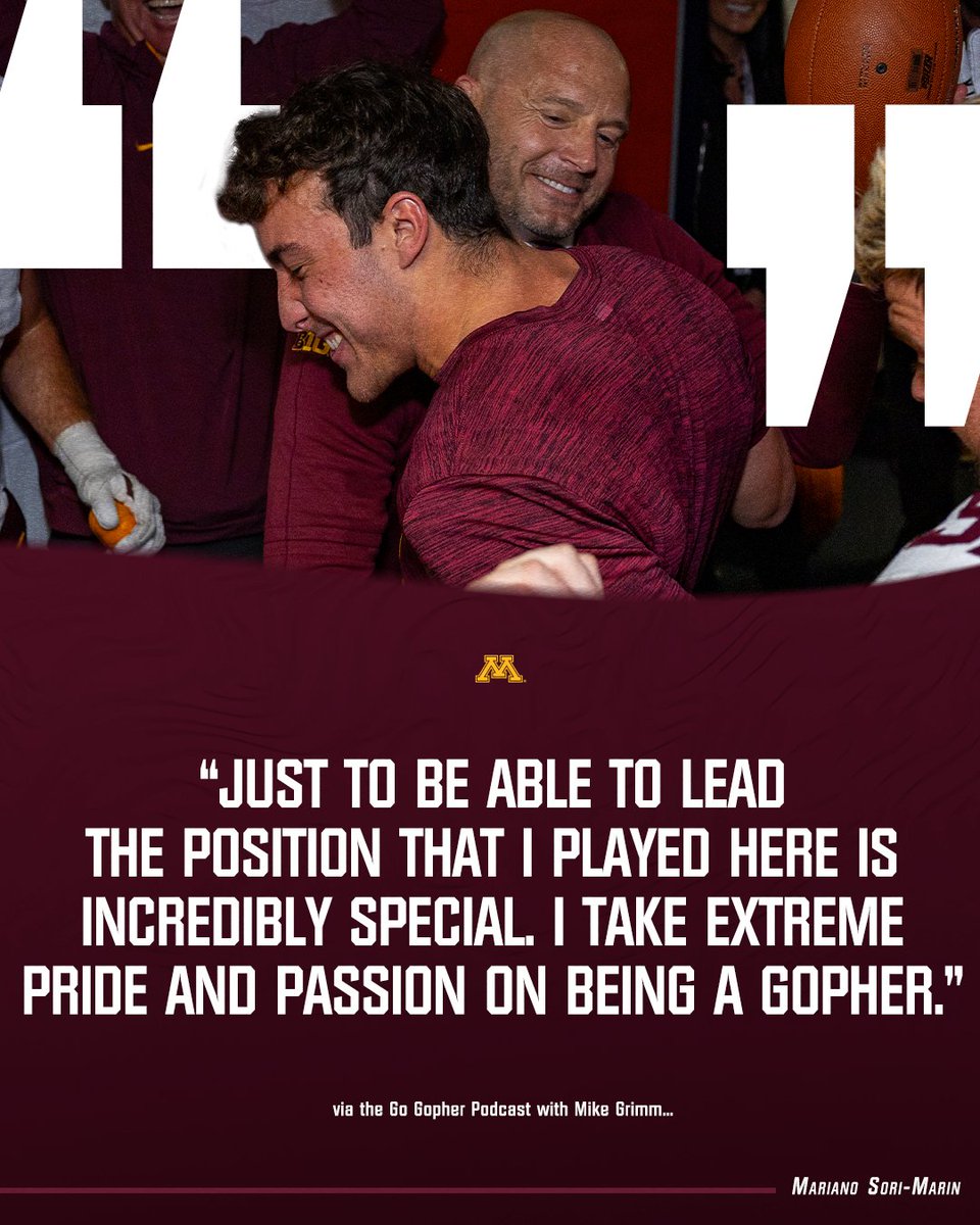 .<a href="/marianosori_/">Mariano Sori-Marin</a> straight up bleeds Maroon and Gold 〽️ 

Hear our newest Linebackers Coach chat with <a href="/MikeGrimm3/">Mike Grimm</a> about his role! #RTB #SkiUMah #Gophers 

LISTEN: z.umn.edu/a6ze