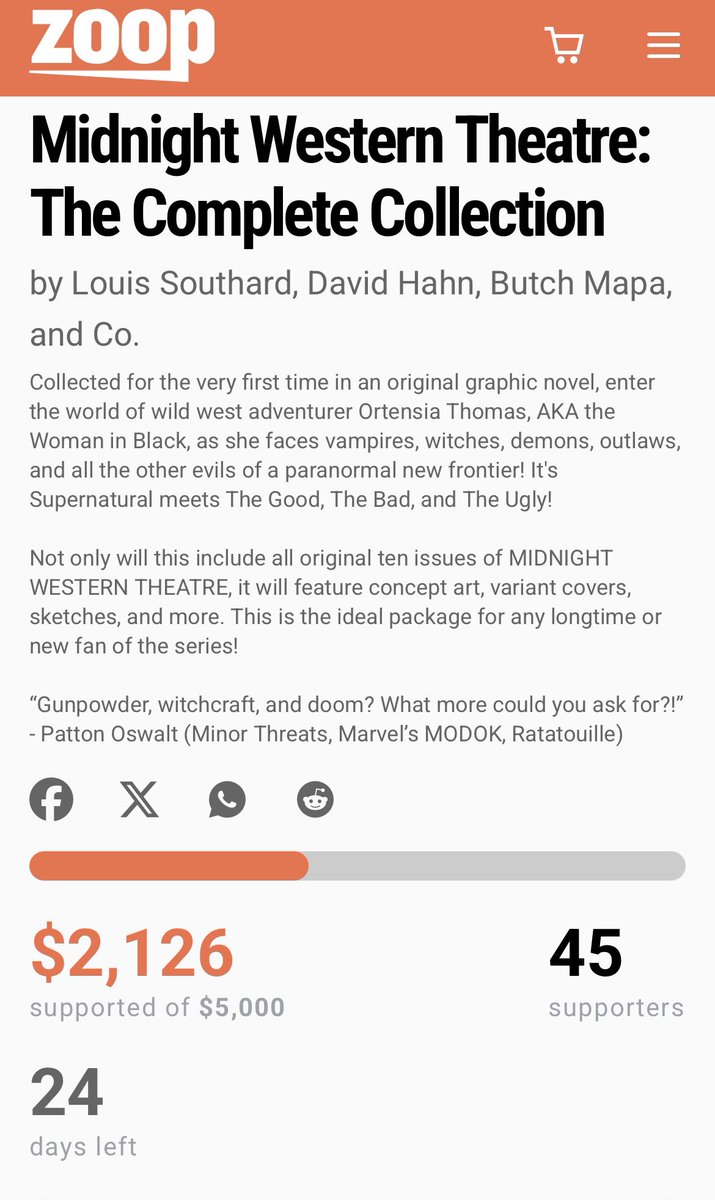Only 5 more backers to 50! Come and join our posse!