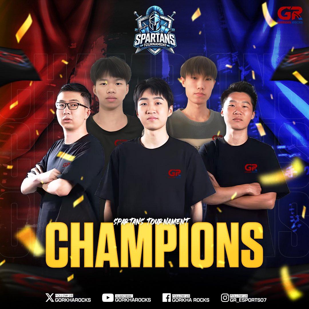 𝗧𝗵𝗲 𝗯𝗲𝗴𝗶𝗻𝗻𝗶𝗻𝗴 𝗼𝗳 𝗮 𝗹𝗲𝗴𝗮𝗰𝘆! 𝗚𝗥 𝗘𝘀𝗽𝗼𝗿𝘁𝘀 𝘀𝗲𝗰𝘂𝗿𝗲𝘀 𝗼𝘂𝗿 𝗳𝗶𝗿𝘀𝘁-𝗲𝘃𝗲𝗿 𝘁𝗼𝘂𝗿𝗻𝗮𝗺𝗲𝗻𝘁 𝘃𝗶𝗰𝘁𝗼𝗿𝘆 𝗮𝘁 𝘁𝗵𝗲 𝗦𝗽𝗮𝗿𝘁𝗮𝗻𝘀 𝗖𝘂𝗽!

#𝗙𝗶𝗿𝘀𝘁𝗢𝗳𝗠𝗮𝗻𝘆 #GREsports #gorkharockscoc #champions #grii #spartanscup