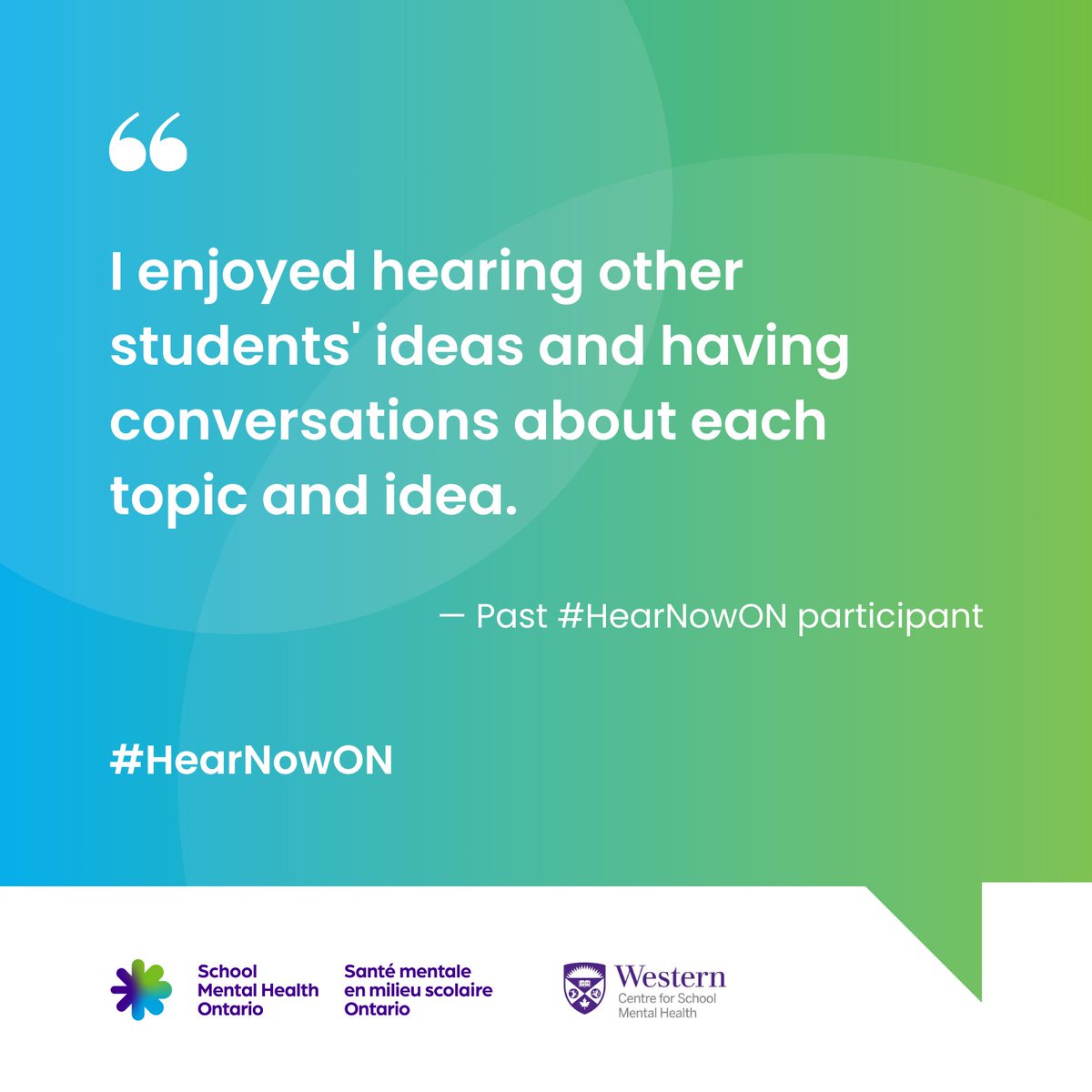 School Mental Health Ontario (@smho_smso) on Twitter photo #HearNowON is about connection, collaboration, and shaping the future of school mental health. Invite the students in your life to be part of the conversation.
bit.ly/HearNow-ON
<a href="/westernuCSMH/">Centre for School Mental Health</a> #HearNowON is about connection, collaboration, and shaping the future of school mental health. Invite the students in your life to be part of the conversation.
bit.ly/HearNow-ON
<a href="/westernuCSMH/">Centre for School Mental Health</a>
