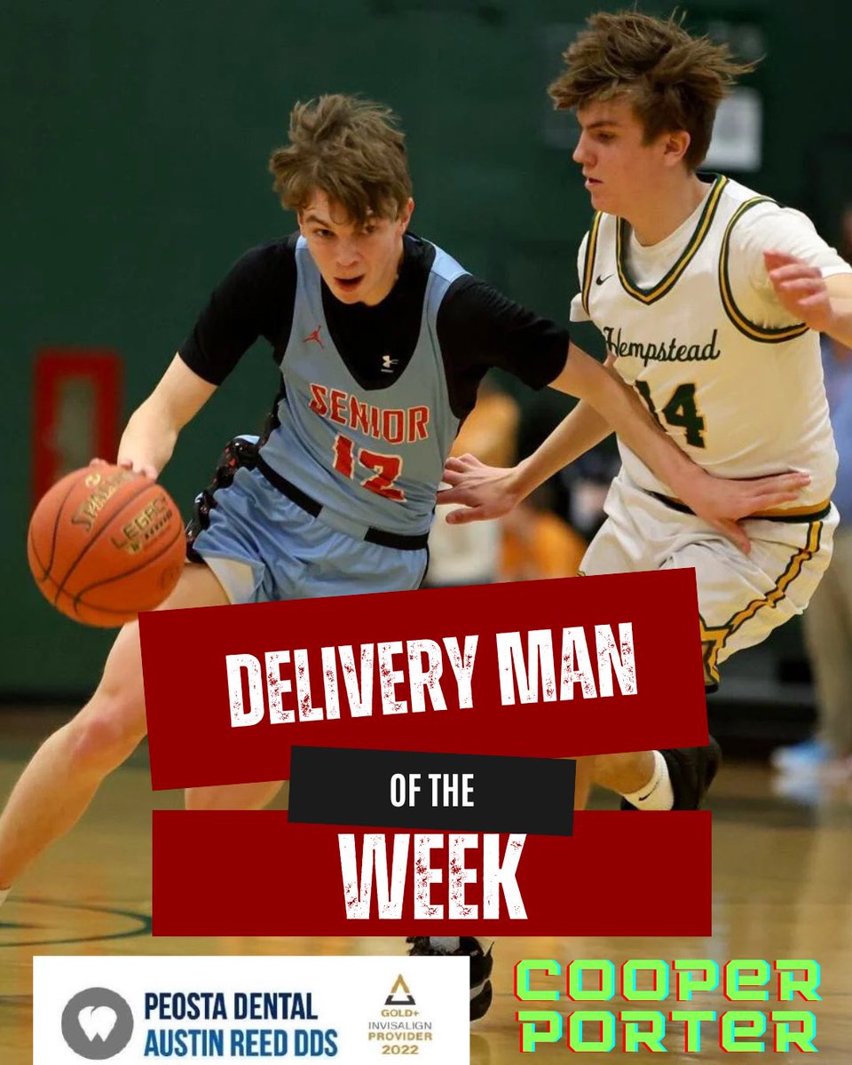 When it comes to setting the table for his teammates, Cooper Porter of Dubuque Senior is delivering at the highest level, earning him this week’s Peosta Dental Delivery Man award! Porter led the entire area in assists, dishing out an impressive 7 dimes per game, including