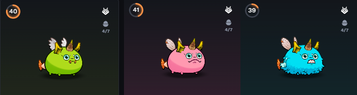 🎉 Axie Infinity: Origins Giveaway 🎉

Want to start playing <a href="/AxieInfinity/">Axie Infinity</a> Origins but don't have a team? This giveaway is for you!
I will be delegating 3 competitive axies for S12 (see screenshot below) + more axies to be able to play max stamina.

To Enter:
1. Follow <a href="/paradyze_/">prdyz</a>