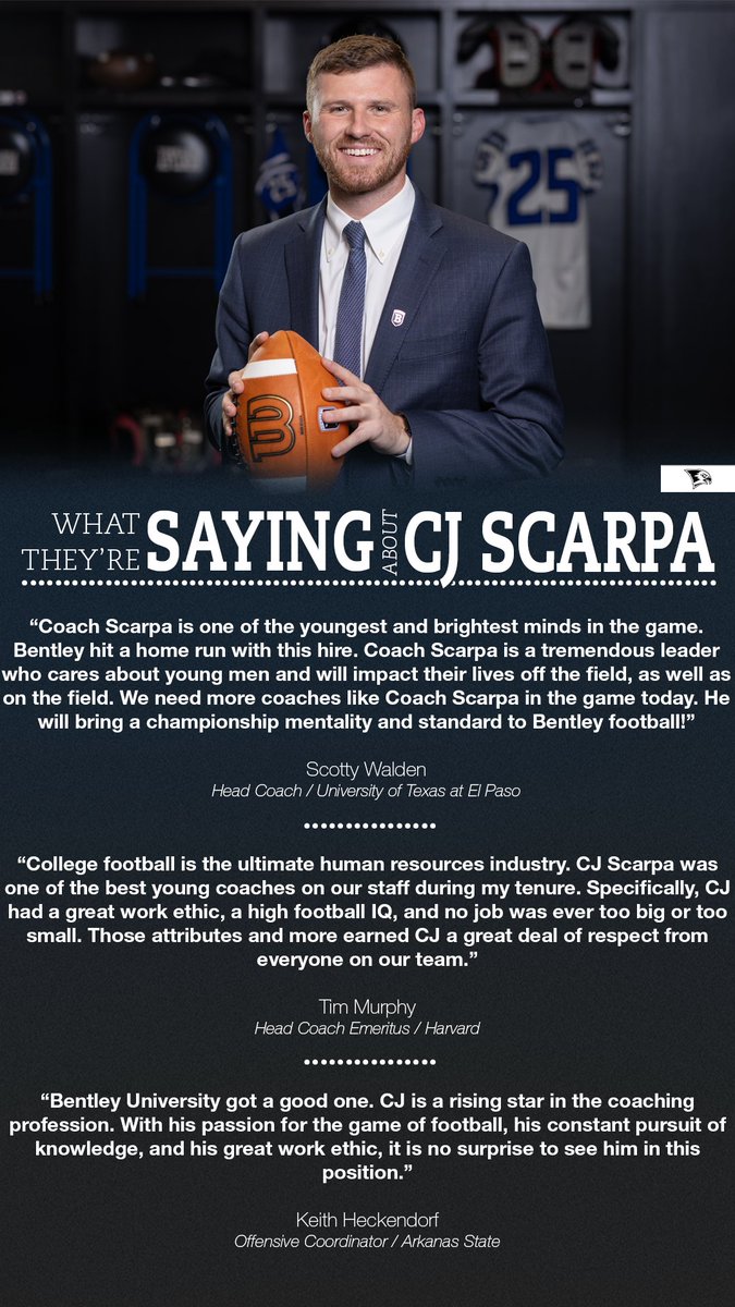 High praise for the Bentley quarterback turned Bentley head coach!