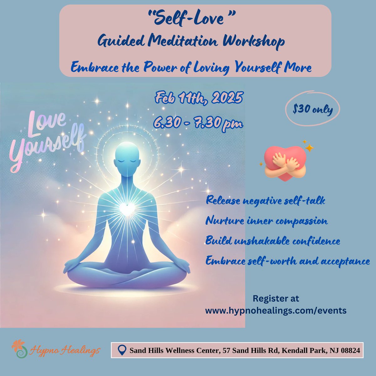 RubinaMotwani's tweet image. Last Call to Join Our Self-Love Journey!
Tomorrow, join me for a transformative Self-Love Meditation Workshop. Reclaim your confidence &amp;amp; learn to love yourselves fully.
Limited spots remain! Register now: hypnohealings.com/events/worksho…
#SelfLoveWorkshop #GuidedMeditation #HypnoHealings