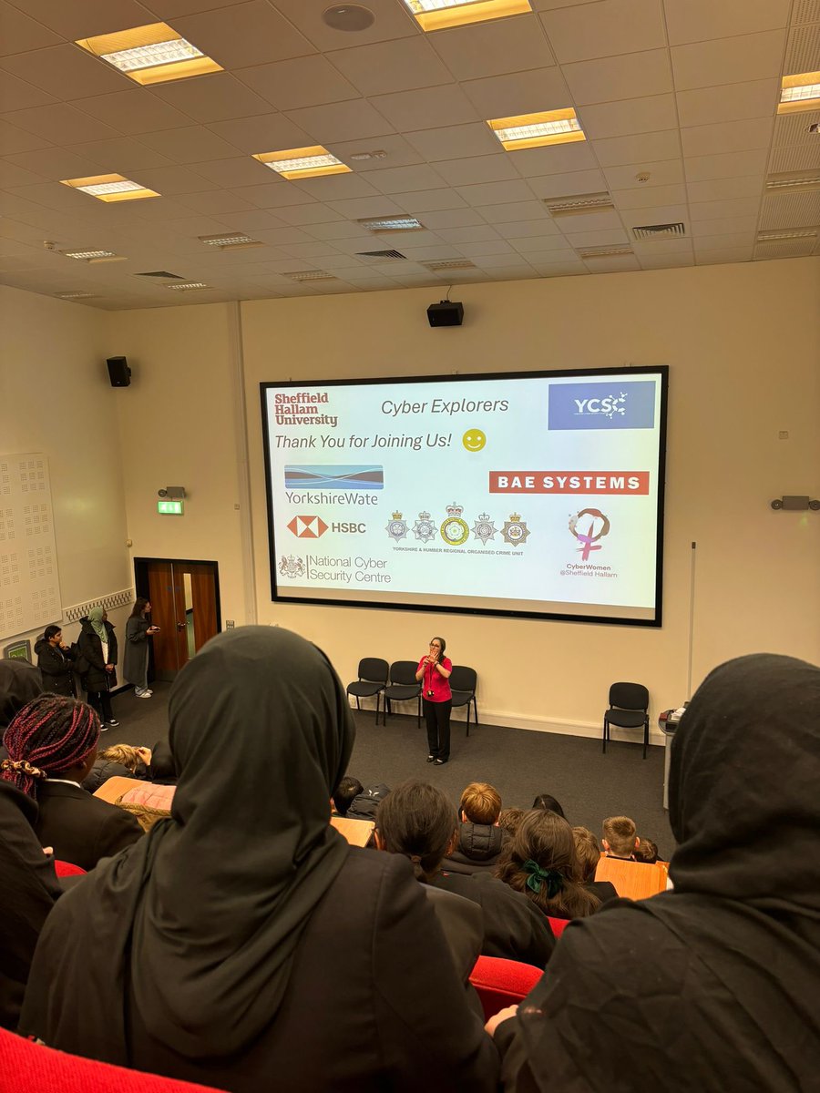 CarltonBolling's tweet image. Year 8/9 girls had an inspiring time at the Cyber Explorers Careers event at @sheffhallamuni A huge thank you to the Cyber Explorers and the amazing companies sharing exciting career opportunities in cyber security and pathways #CyberExplorers
#WomenInTech #CyberSecurityCareers