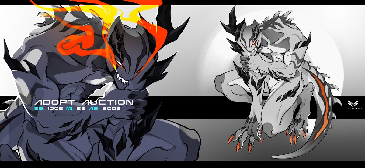 ADOPT AUCTION [OPEN] Corrupted by PROTO HEEX  Check featured auction on DA or furafinity!