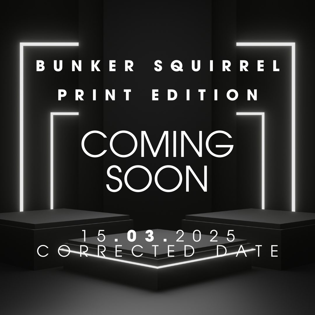 Tori- 5⭐️Author/Editor of Bunker Squirrel Magazine (@tcwestminster) on Twitter photo Correction on the date thanks to one of our amazing authors <a href="/OfferKuban/">Offer Kuban🇨🇦</a>
Print comes in March. Sorry friends. Correction on the date thanks to one of our amazing authors <a href="/OfferKuban/">Offer Kuban🇨🇦</a>
Print comes in March. Sorry friends.