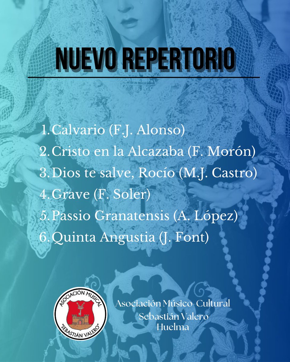 📂 REPERTORIO 2025| Les dejamos un listado de las nuevas marchas incorporadas a nuestro repertorio de cara a la Semana Santa de 2025