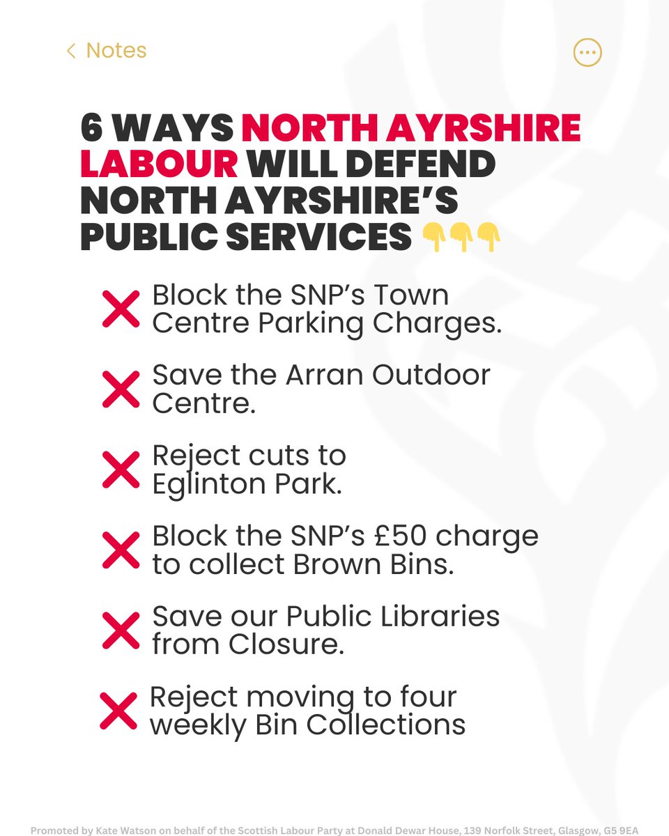 North Ayrshire Council will set its budget on the 26th Feb. North Ayrshire Labour Councillors have announced they won't back the brutal cuts proposed by the SNP.