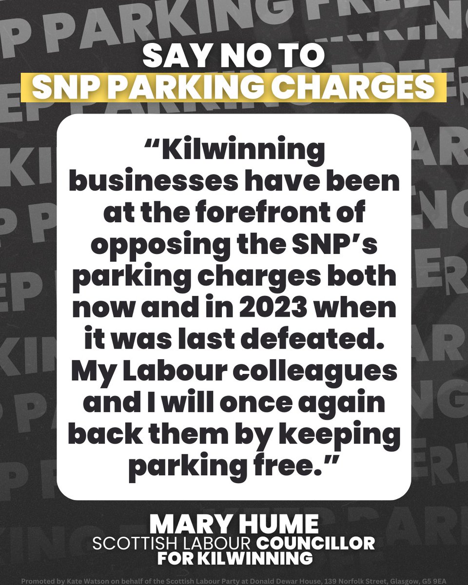 Our Labour Councillors voted to block parking charges last time the SNP tried to force them on our communities and all Labour Councillors will vote to stop parking charges again this year.