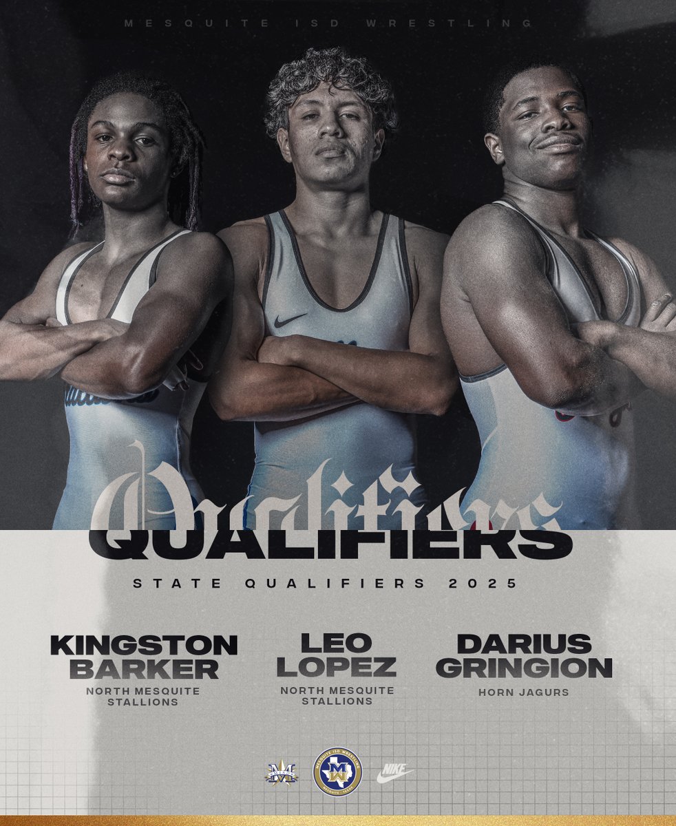 Mesquite ISD Athletics (@mesquiteisdath) on Twitter photo We are so proud of all of our Mesquite ISD wrestlers on a great season!
Giving a special shoutout to these 3 young men as they prepare for state this week. The work is not done. Go take state ‼️
<a href="/MesquiteWrestle/">Mesquite Wrestling</a> We are so proud of all of our Mesquite ISD wrestlers on a great season!
Giving a special shoutout to these 3 young men as they prepare for state this week. The work is not done. Go take state ‼️
<a href="/MesquiteWrestle/">Mesquite Wrestling</a>